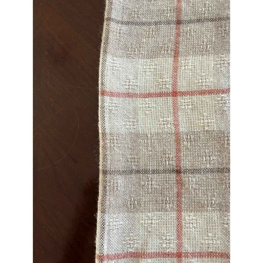 Vtg Tablecloth Set of 2 Plaid Woven Country Kitchen Decor 60